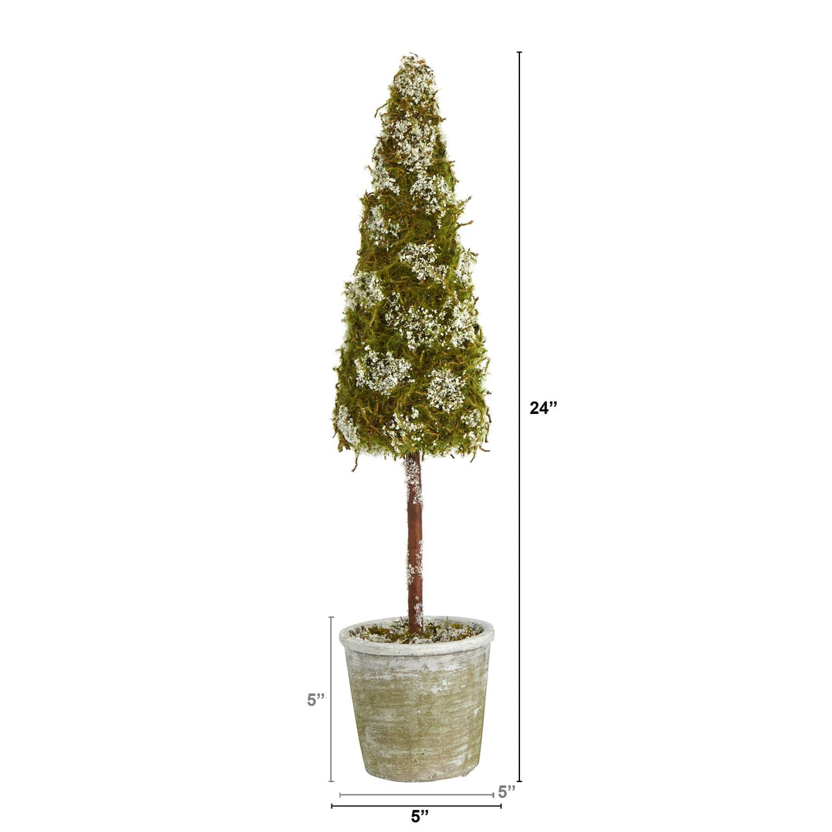 2’ Flocked Moss Artificial Christmas Tree in Decorative Planter, photo 2 of 3
