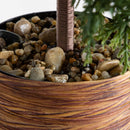 2' Artificial Down Swept Cedar Christmas Tree with Pinecones in Rustic Decorative Planter