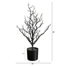 2' Pre-Lit Artificial Halloween Black Spooky Twig Tree with 60 Orange & Purple Copper Wire String LED Lights
