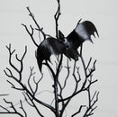 2' Pre-Lit Artificial Halloween Black Spooky Twig Tree with Bats and 40 Orange & Purple LED Lights