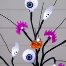 2' Pre-Lit Artificial Halloween Eyeballs, Ghosts, Bats & Pumpkins 24 LED Lighted Ornament Tree