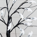 2' Pre-Lit Artificial Halloween Ghost Twig Tree with 24 Purple LED Lights