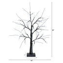 2' Pre-Lit Artificial Halloween Ghost Twig Tree with 24 Purple LED Lights