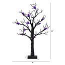 2' Pre-Lit Artificial Halloween Spider Twig Tree with 24 Purple LED Lights