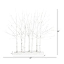2' Pre-Lit Artificial White Birch Centerpiece with 84 LED Lights