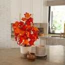 2' Pre-Lit Bright Autumn Maple Artificial Fall Tree with 24 Warm White LED Lights and Detachable Base