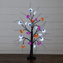 2' Pre-Lit Artificial Halloween Eyeballs, Ghosts, Bats & Pumpkins 24 LED Lighted Ornament Tree