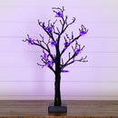 2' Pre-Lit Artificial Halloween Spider Twig Tree with 24 Purple LED Lights
