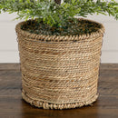 2’ Pre-Lit Artificial Snowed Cypress Christmas Tree with 30 LED Lights in Hyacinth Basket