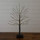 2' Pre-Lit Artifiical Halloween Black Twig Tree with 210 Warm White Fairy Copper Wire LED Lights