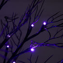 2’ Pre-Lit Halloween Deluxe Black Twig Artificial Tree with 44 Orange & Purple LED Lights