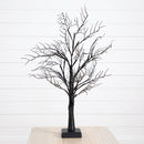 2’ Pre-Lit Halloween Deluxe Black Twig Artificial Tree with 44 Orange & Purple LED Lights