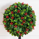 2' UV Resistant Artificial Holly Berry Christmas Ball with Integrated Ground Stake (Indoor/Outdoor)