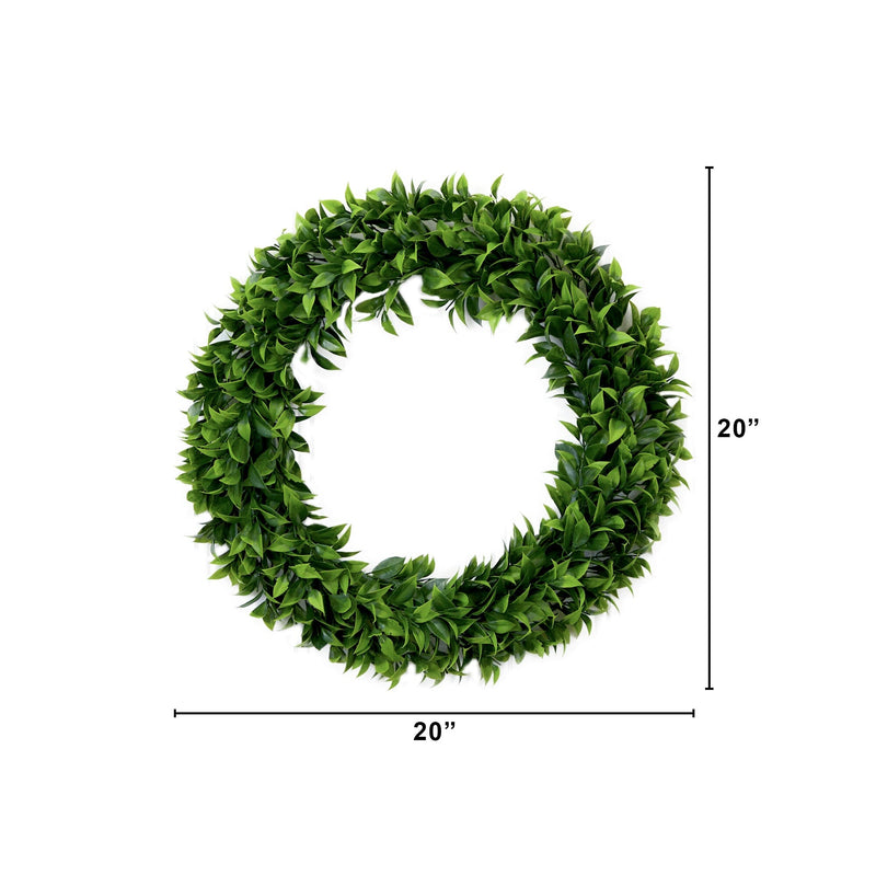 20” Artificial Bay Leaf Wreath, photo 3 of 4