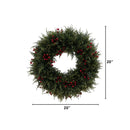 20” Cedar Berry Wreath by Nearly Natural