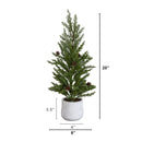 20” Artificial Christmas Cedar Pine Tree with Pinecones in White Ceramic Planter
