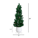 20” Artificial Christmas Tree with Pinecones in White Ceramic Planter