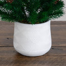20” Artificial Christmas Tree with Pinecones in White Ceramic Planter