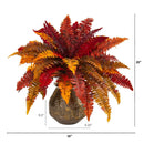 20” Autumn Boston Fern Artificial Plant in Planter