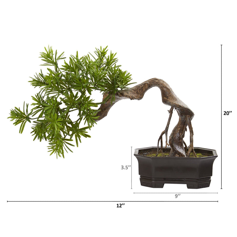 20” Bonsai Styled Podocarpus Artificial Plant, photo 2 of 2