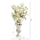 20” Cherry Blossom Artificial Arrangement in White Urn (Set of 2)