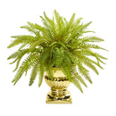 20” Fern Artificial Plant in Gold Urn
