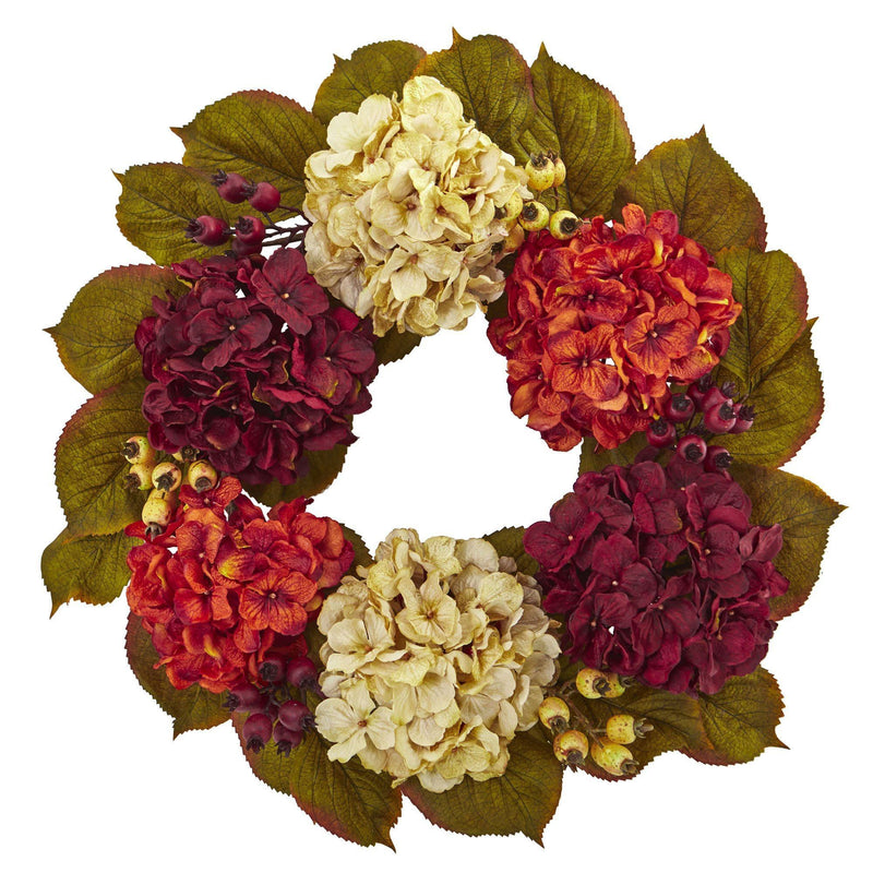 20” Hydrangea Berry Artificial Wreath, photo 2 of 2