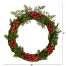 20” Iced Pine and Berries Artificial Christmas Wreath