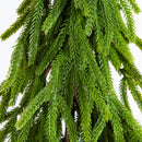 20" Artificial Real Touch Down Swept Norfolk Island Pine in Christmas Tin Metal Planter with Natural Look