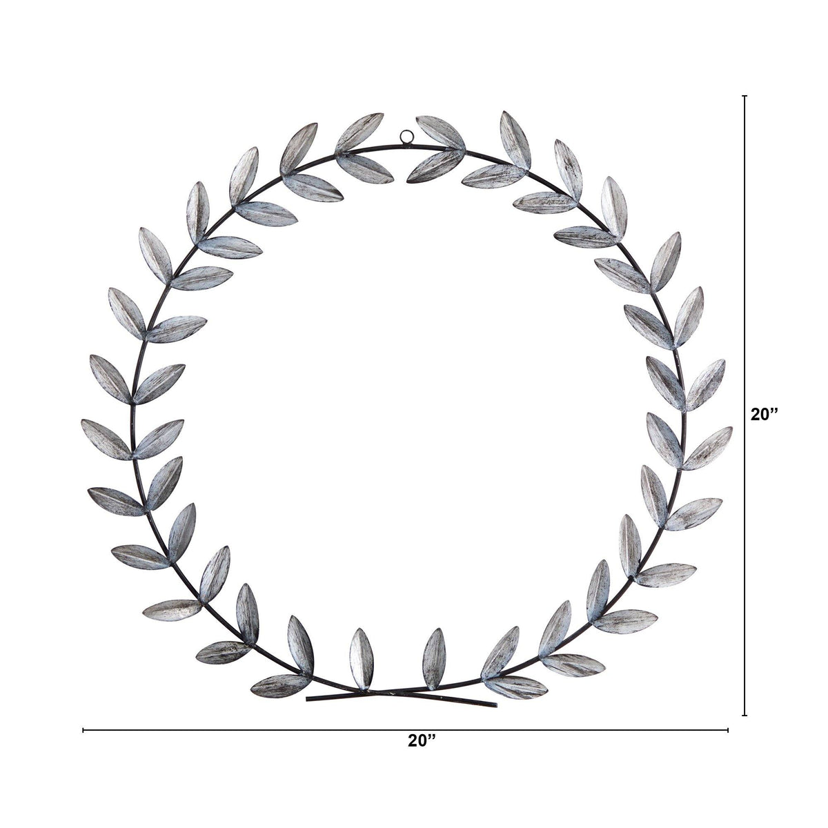 20” x 20” White Metal Olive Leaf Wall Decor, photo 2 of 3