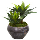 21” Agave Artificial Plant in Metal Bowl