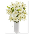 21” Anemone Artificial Arrangement in White Vase