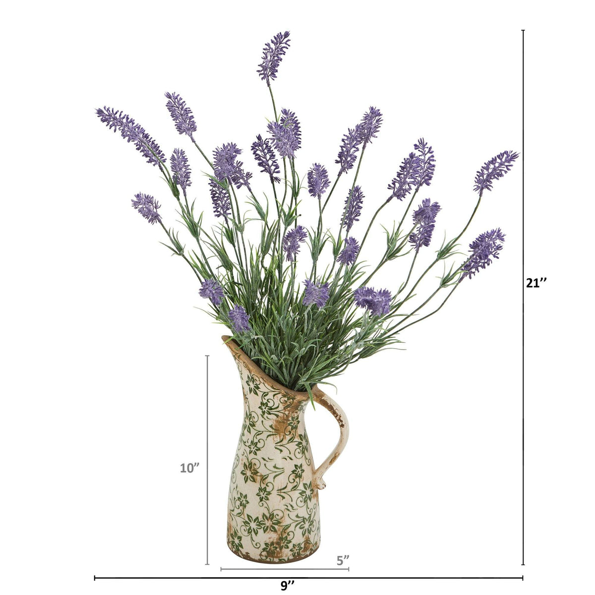 21” Lavender Artificial Plant in Floral Pitcher, photo 2 of 2