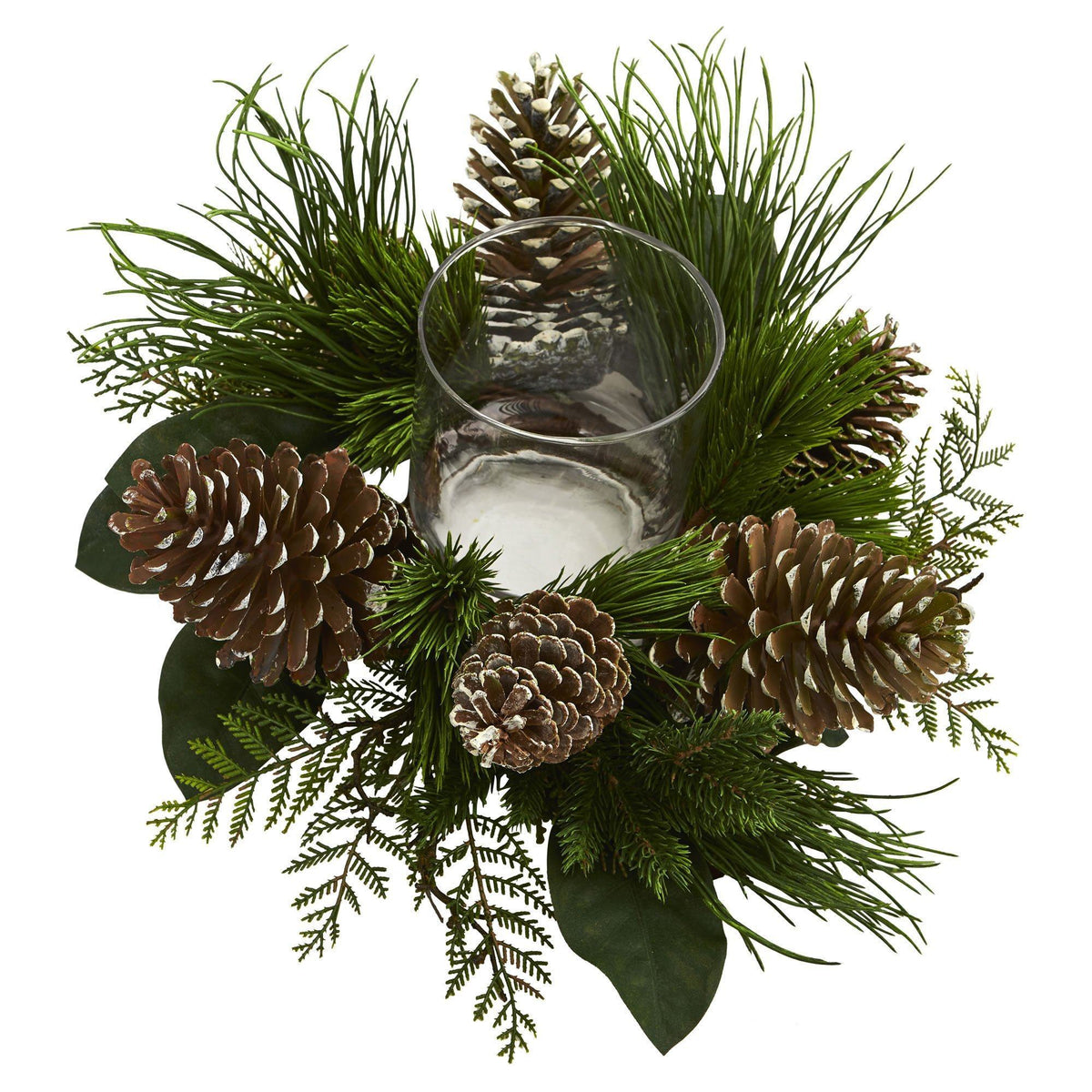 21” Pine Cone and Pine Artificial Arrangement Candelabrum, photo 2 of 3