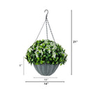 21" UV Resistant Artificial Mini Gardenia Hanging Basket (Indoor/Outdoor)