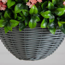 21" UV Resistant Artificial Mini Gardenia Hanging Basket (Indoor/Outdoor)