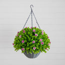 21” UV Resistant Artificial Lily and Eucalyptus Hanging Basket (Indoor/Outdoor)