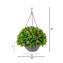 21” UV Resistant Artificial Lily and Eucalyptus Hanging Basket (Indoor/Outdoor)