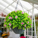 21” UV Resistant Artificial Lily and Eucalyptus Hanging Basket (Indoor/Outdoor)