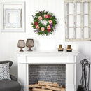 22” Assorted Peony Artificial Wreath