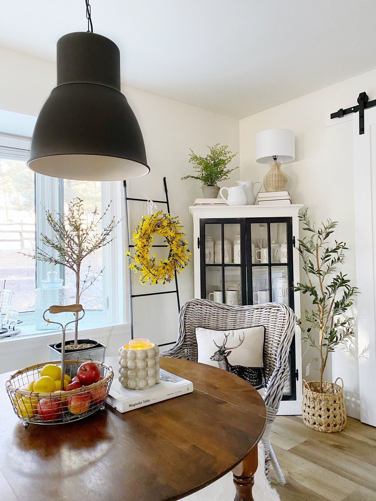 22” Forsythia Artificial Wreath, photo 9 of 9