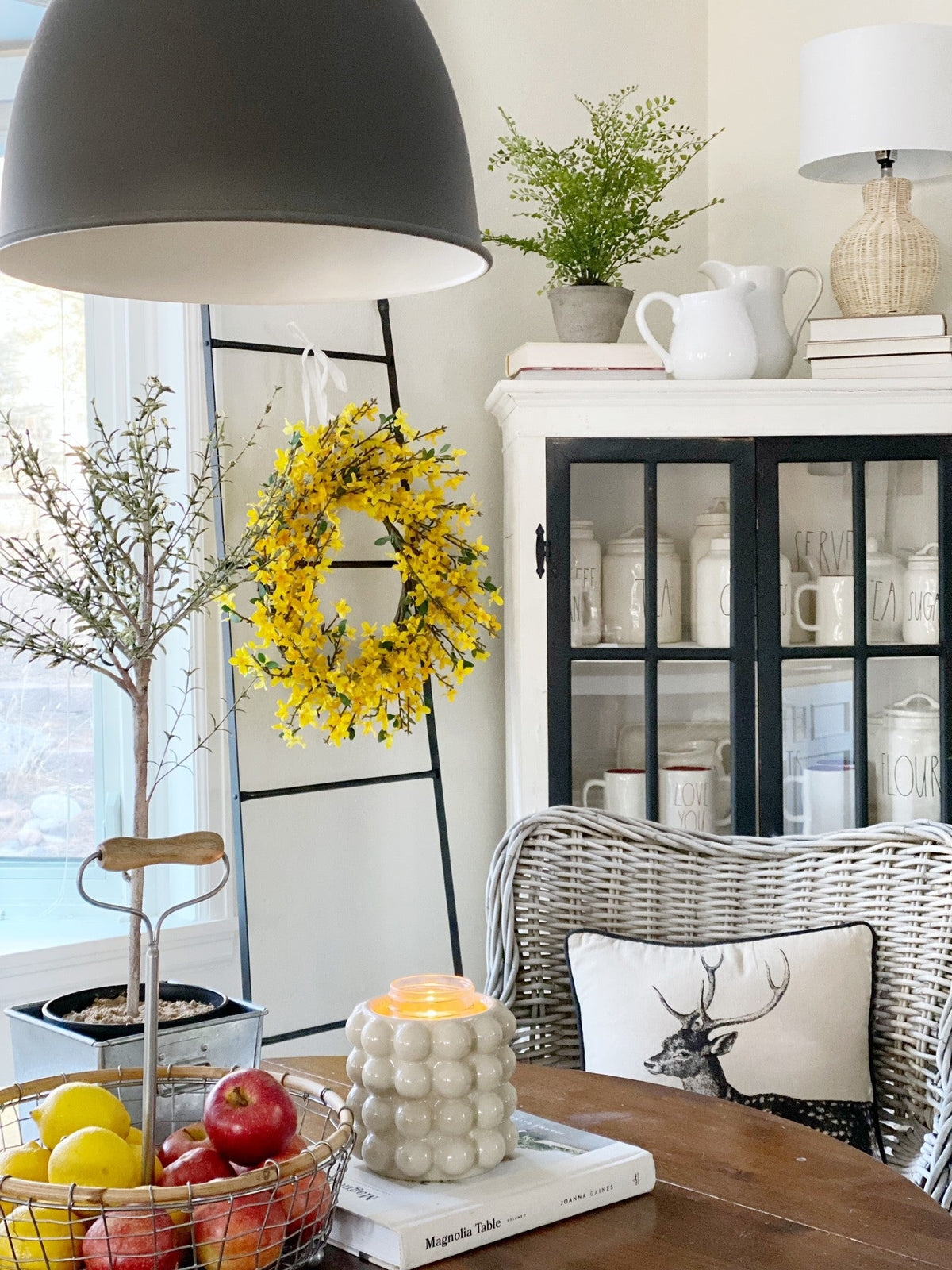 22” Forsythia Artificial Wreath, photo 8 of 9