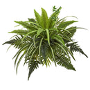 22” Mixed Greens and Fern Artificial Bush Plant (Set of 3)
