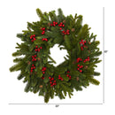 22” Pine, Pinecone and Berry Artificial Wreath
