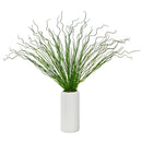 23” Curly Grass Artificial Plant in White Planter