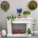 23” Delphinium Artificial Arrangement in Blue and Gold Designer Vase
