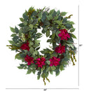 23” Mixed Greens and Bougainvillea Artificial Wreath