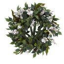 23” Mixed Greens and Dancing Lady Orchid Artificial Wreath