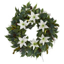 23” Mixed Ruscus, Lily, Fittonia and Berries Artificial Wreath