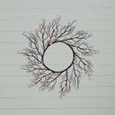 23” Pre-Lit Halloween Black Fall Wreath with 60 Orange & Purple LED Lights